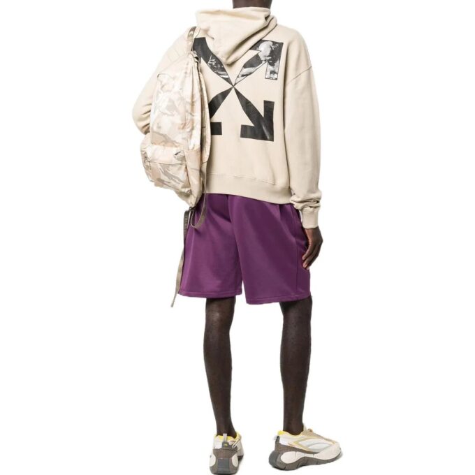 Off-White Herre SS22 Ensfarget Geometri Arrows Logo Trykk Beige