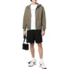 Off-White Herre SS22 Ensfarget hettegenser med glidelås Høstgrønn