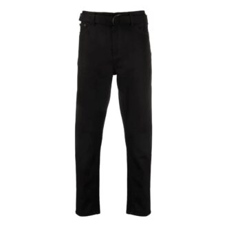 Off-White Herre SS22 Ensfarget Høy midje Rett ben Casual bukser/bukser Svart