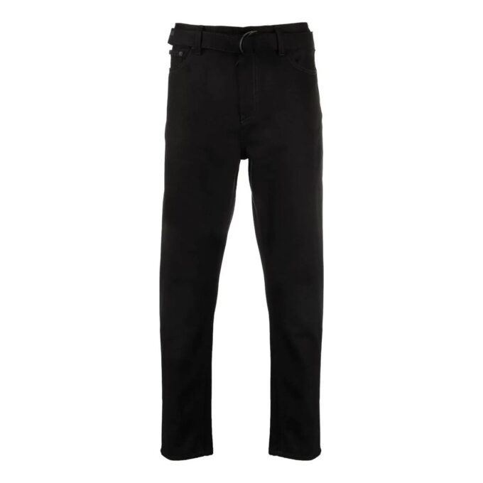 Off-White Herre SS22 Ensfarget Høy midje Rett ben Casual bukser/bukser Svart