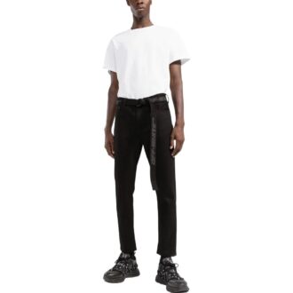 Off-White Herre SS22 Ensfarget Høy midje Rett ben Casual bukser/bukser Svart