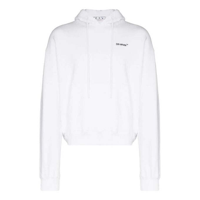 Off-White Herre SS22 Ensfarget kort casual langermet versjon hvit