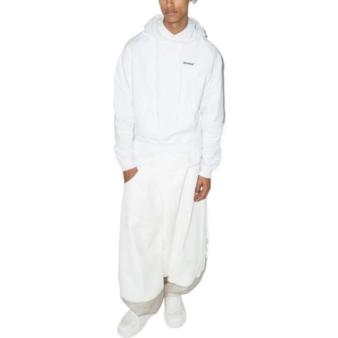 Off-White Herre SS22 Ensfarget kort casual langermet versjon hvit