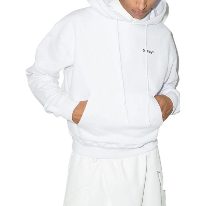 Off-White Herre SS22 Ensfarget kort casual langermet versjon hvit