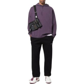 Off-White Herre SS22 Ensfarget Logo-trykk Casual Sportsbukser/Joggebukser Versjon Svart