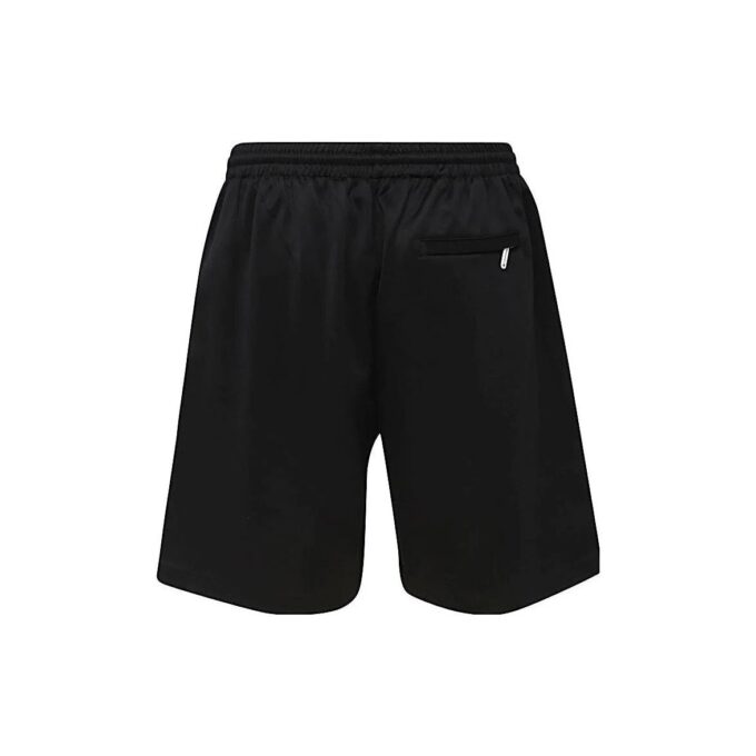 Off-White Herre SS22 Ensfarget Logo-trykk Elastisk linning Rette Shorts Vanlig versjon Svart