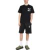 Off-White Herre SS22 Ensfarget Logo-trykk Elastisk linning Rette Shorts Vanlig versjon Svart