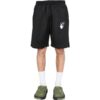 Off-White Herre SS22 Ensfarget Logo-trykk Elastisk linning Rette Shorts Vanlig versjon Svart