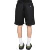 Off-White Herre SS22 Ensfarget Logo-trykk Elastisk linning Rette Shorts Vanlig versjon Svart