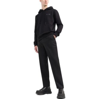 Off-White Herre SS22 Ensfarget Logo-trykk Hette Langermet Svart