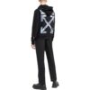 Off-White Herre SS22 Ensfarget Logo-trykk Hette Langermet Svart