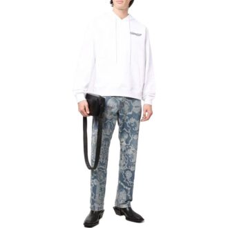 Off-White Herre SS22 Ensfarget Logo-trykk Hvit Off-White Herre SS22 Ensfarget Logo-trykk Hvit