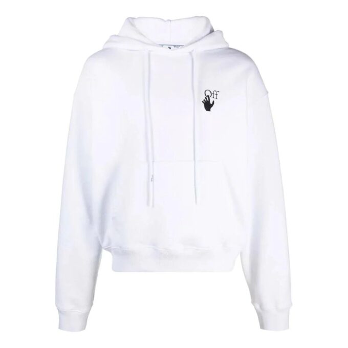Off-White Herre SS22 Ensfarget Logo-trykk Langermet Versjon Hvit