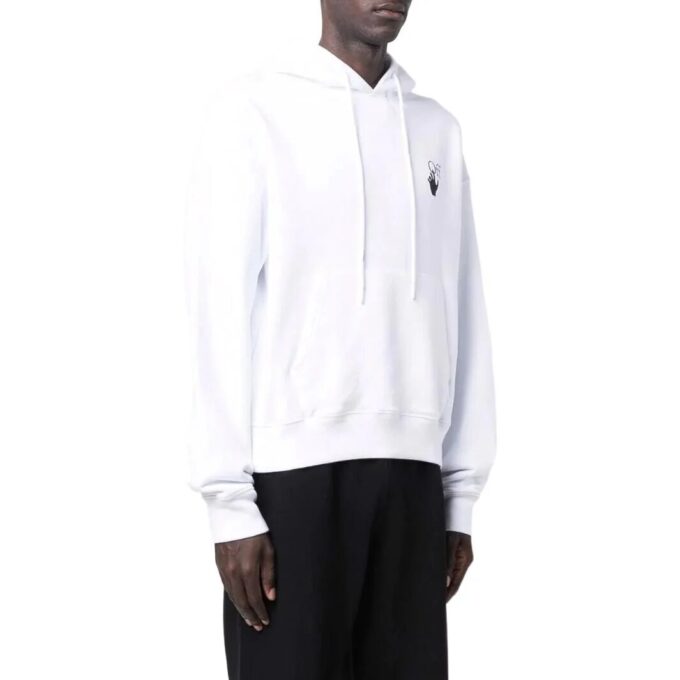 Off-White Herre SS22 Ensfarget Logo-trykk Langermet Versjon Hvit