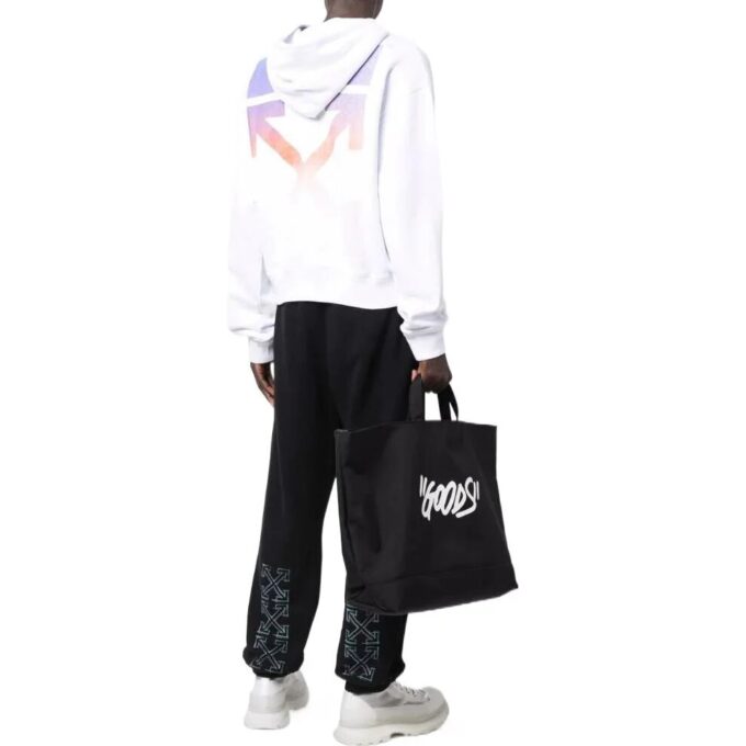 Off-White Herre SS22 Ensfarget Logo-trykk Langermet Versjon Hvit