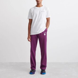 Off-White Herre SS22 Ensfarget Logo-trykk Rett Sportsbukser/Joggebukser Løs Passform Lilla