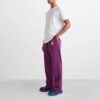 Off-White Herre SS22 Ensfarget Logo-trykk Rett Sportsbukser/Joggebukser Løs Passform Lilla