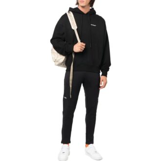 Off-White Herre SS22 Ensfarget Logo-trykk Rett Sportsbukser/Joggebukser Svart