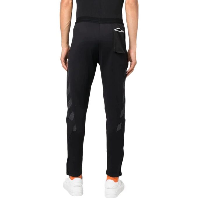 Off-White Herre SS22 Ensfarget Logo-trykk Rett Sportsbukser/Joggebukser Svart