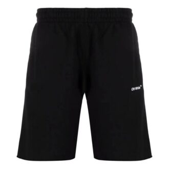 Off-White Herre SS22 Ensfarget Logo-trykk Rette Shorts Versjon Svart