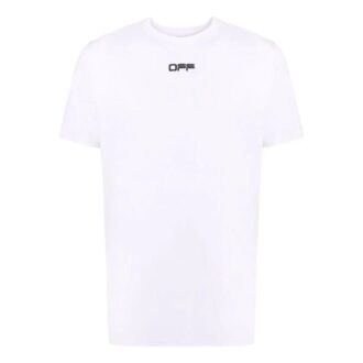 Off-White Herre SS22 Ensfarget Logo-trykk Rund hals Kort ermet Versjon Hvit T-skjorte