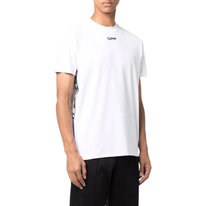 Off-White Herre SS22 Ensfarget Logo-trykk Rund hals Kort ermet Versjon Hvit T-skjorte