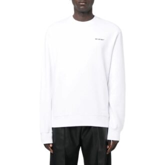 Off-White Herre SS22 Ensfarget Logo-trykk Rund hals Langermet Versjon Hvit