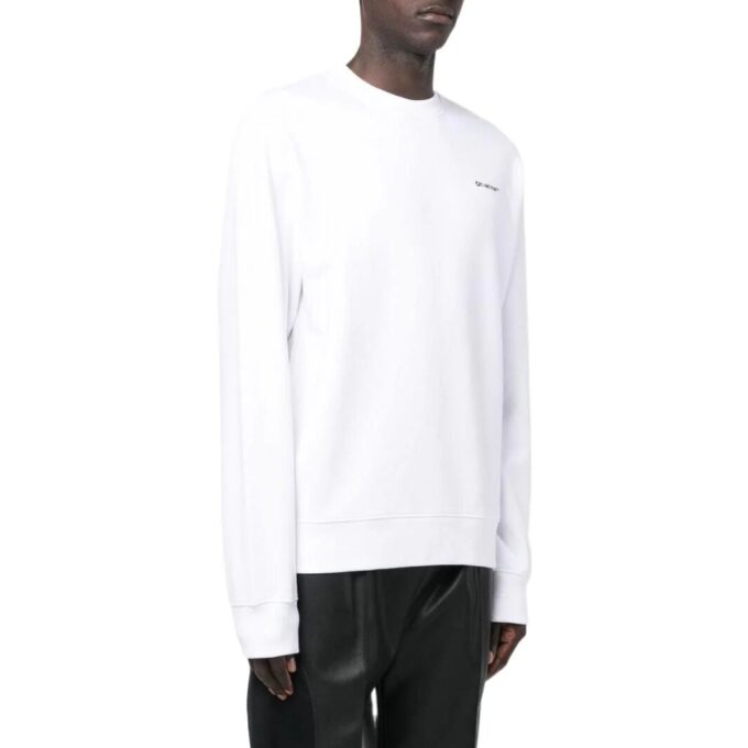 Off-White Herre SS22 Ensfarget Logo-trykk Rund hals Langermet Versjon Hvit
