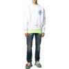 Off-White Herre SS22 Ensfarget Logo-trykk Rundhalset Pullover-versjon Hvit