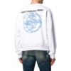 Off-White Herre SS22 Ensfarget Logo-trykk Rundhalset Pullover-versjon Hvit