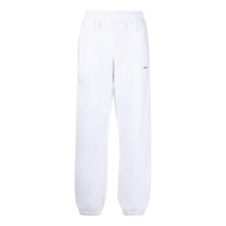 Off-White Herre SS22 Ensfarget Logo-trykk Stripe Bukser/Joggebukser Versjon Hvit