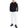 Off-White Herre SS22 Ensfarget Logo-trykk Stripe Bukser/Joggebukser Versjon Hvit