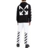 Off-White Herre SS22 Ensfarget Logo-trykk Stripe Bukser/Joggebukser Versjon Hvit