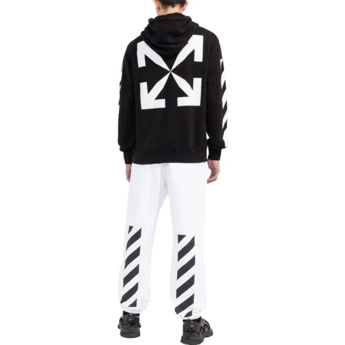 Off-White Herre SS22 Ensfarget Logo-trykk Stripe Bukser/Joggebukser Versjon Hvit
