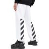 Off-White Herre SS22 Ensfarget Logo-trykk Stripe Bukser/Joggebukser Versjon Hvit