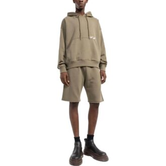 Off-White Herre SS22 Ensfarget Logo-trykk Stripe Hette Langermet Versjon Brun
