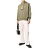Off-White Herre SS22 Ensfarget med illustrasjonstrykk, hette og lange ermer, grønn