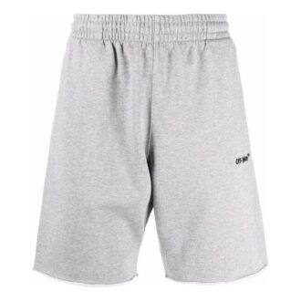 Off-White Herre SS22 ensfarget med logotrykk, rettsnittet Shorts, grå
