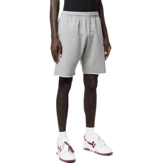 Off-White Herre SS22 ensfarget med logotrykk, rettsnittet Shorts, grå