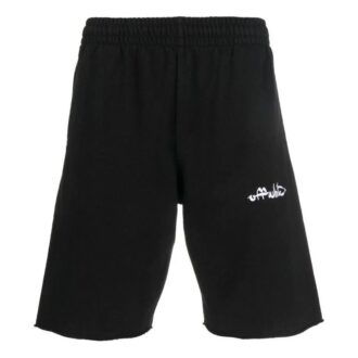 Off-White Herre SS22 Ensfarget med logotrykk Sportsshorts Versjon Svart