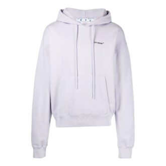 Off-White Herre SS22 Ensfarget med pilemønster, hette og lange ermer, lys lilla