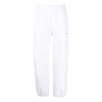 Off-White Herre SS22 Ensfarget med pilemønster Sportsbukser/Joggebukser Løs passform Hvit
