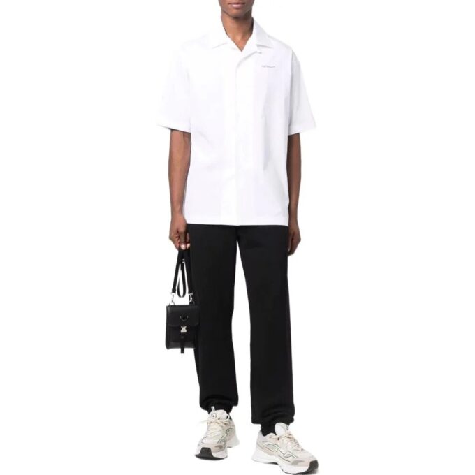 Off-White Herre SS22 Ensfarget med pilemønster, sportsbukser/joggebukser, svart