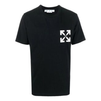 Off-White Herre SS22 Ensfarget pil-logo Rund hals Shorts Versjon Hvit T-skjorte