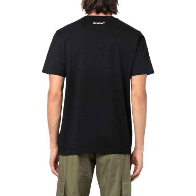 Off-White Herre SS22 Ensfarget pil-logo Rund hals Shorts Versjon Hvit T-skjorte