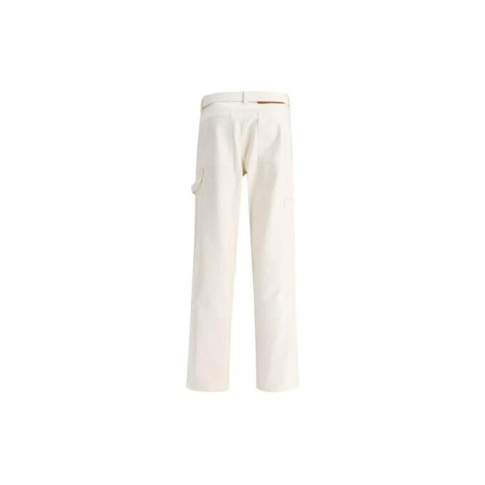 Off-White Herre SS22 Ensfarget Rett Casual Bukser/Lange Bukser Hvit