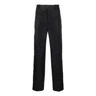 Off-White Herre SS22 Ensfarget Rett Casual Bukser/Lange Bukser Svart