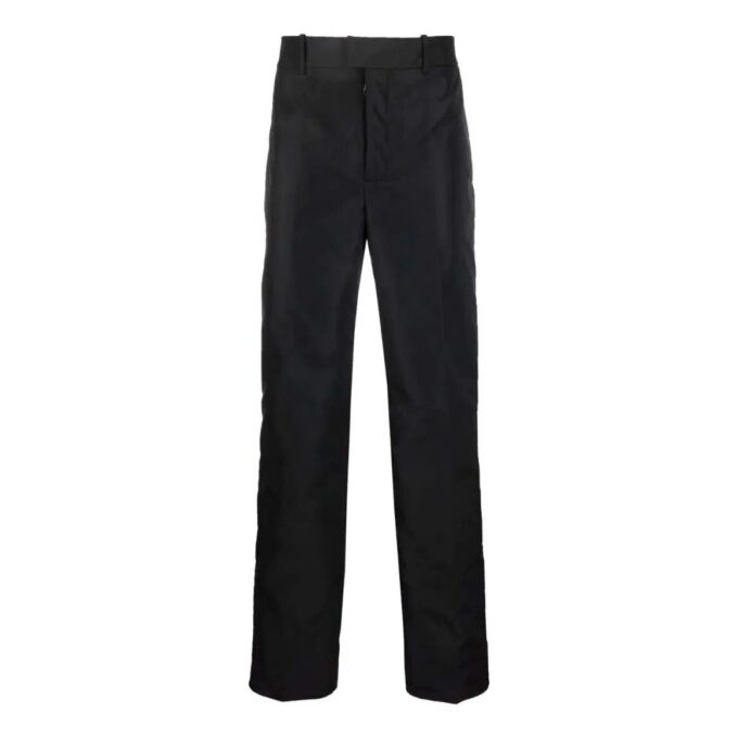 Off-White Herre SS22 Ensfarget Rett Casual Bukser/Lange Bukser Svart
