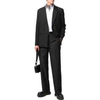 Off-White Herre SS22 Ensfarget Rett Casual Bukser/Lange Bukser Svart