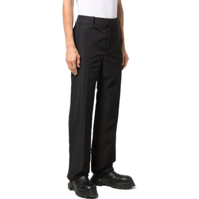 Off-White Herre SS22 Ensfarget Rett Casual Bukser/Lange Bukser Svart